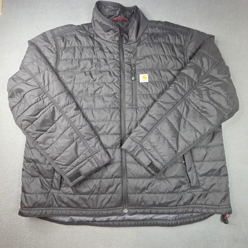 Carhartt 102208 001 Gilliam Quilted Jacket Mens 2XL Black Puffer Work Coat